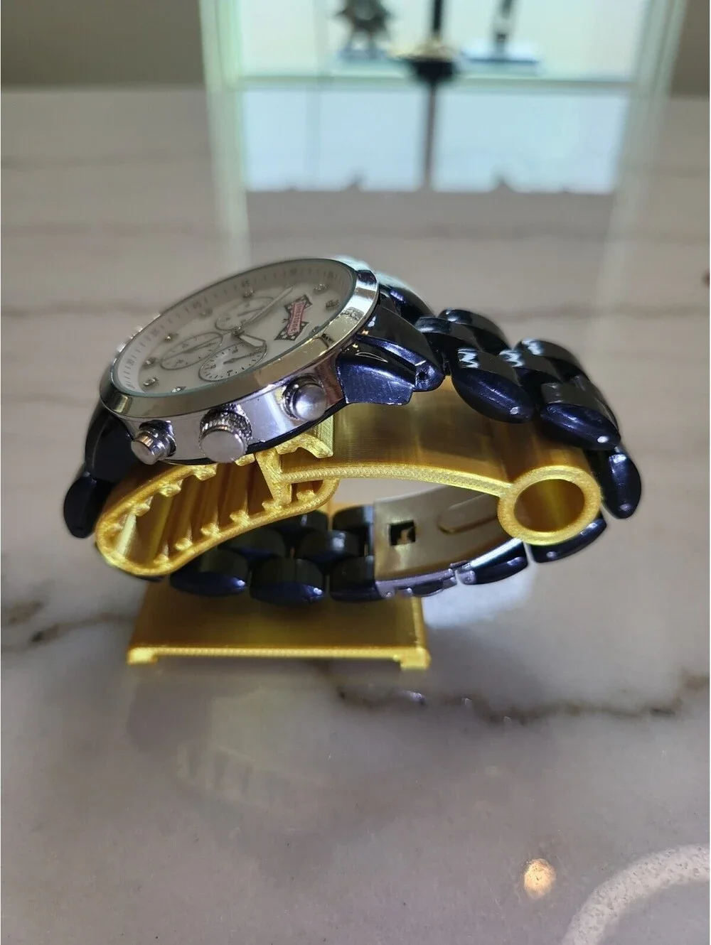 Men's Quartz Watch Working New Battery Automobilia 44mm Firestone Tires LNEUC